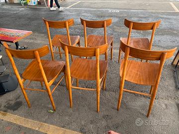 6 sedie in legno stile svedese