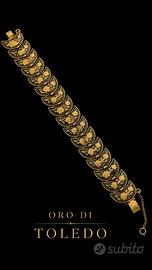 Vintage bracciale anni 60 Oro Toledo damaschinato