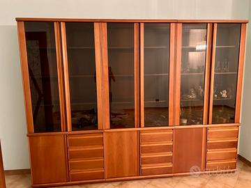 Libreria credenza in legno di ciliegio