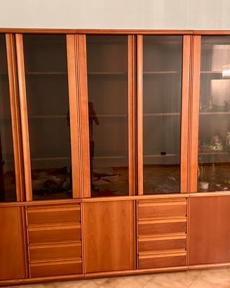 Libreria credenza in legno di ciliegio