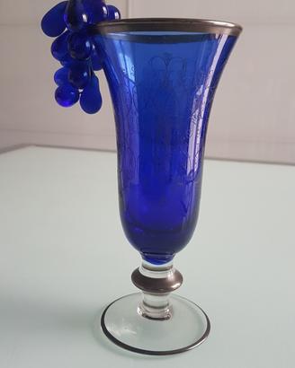 vaso bicchiere vetro decorato 