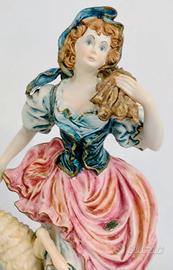 Statua di donna  in porcellana Capodimonte alta 60