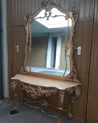 specchiera console oro barocco veneziano