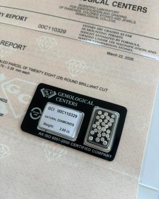 Diamanti Naturali 2.60ct Certificati GCI