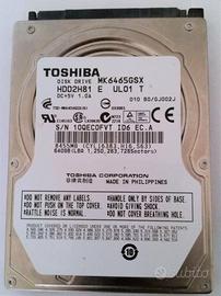 Hdd sata toshiba 640gb da 2,5" per pc portatili ok