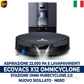 ECOVACS X12 OMNICYCLONE Robot Aspirapolvere Lavapa