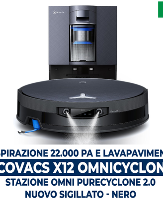 ECOVACS X12 OMNICYCLONE Robot Aspirapolvere Lavapa