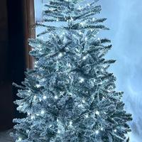 albero  natalizio innevato + luci h180 cm