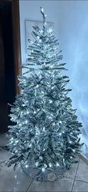 albero  natalizio innevato + luci h180 cm