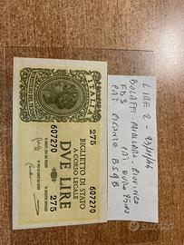 Banconota regno da lire 2 del 23/11/44