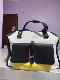 Borsa Bauletto Liu Jo Tricolor, bianco, nero giall