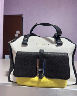 Borsa Bauletto Liu Jo Tricolor, bianco, nero giall