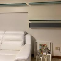 Mensole in vetro con supportobin legno