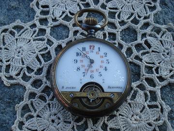 Bel orologio tasca hebdomas 8 giorni originale