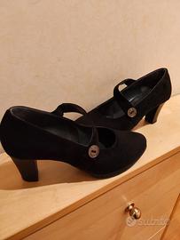 décolleté camoscio nero