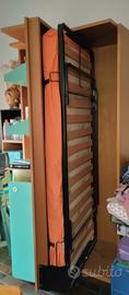 mobile libreria con letto singolo a scomparsa