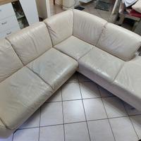 Divano in pelle vera 4 posti con angolo