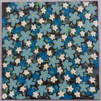 Dipinto di cane e fiori