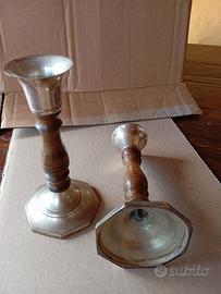 candelieri in legno e metallo 