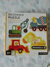 Nr. 2 scatole Puzzle mezzi costruzione 2+anni