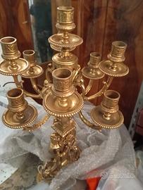 candelabro in ottone nove luci, alto 60 CM. circa