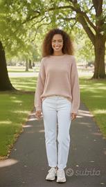 maglione scollo a v modello oversize 