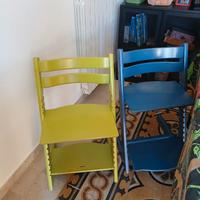 Sedie Stokke blu e verde