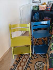 Sedie Stokke blu e verde