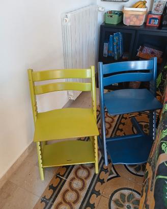 Sedie Stokke blu e verde