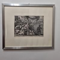 Stampa incisione d'epoca 