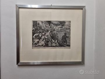 Stampa incisione d'epoca 