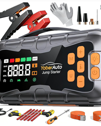 Avviatore Batteria Auto con Compressore 160PSI 800