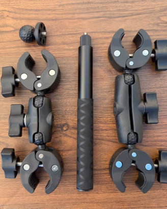 Bundle mount moto doppio morsetto + selfie stick