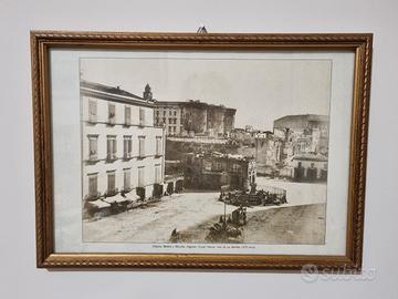 Fotografia antica di Napoli incorniciata 