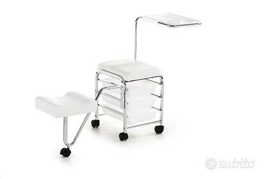 Carrello estetica pedicure con seduta, 3 cassetti