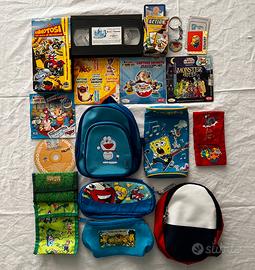 Lotto Kinder Ferrero: VHS, VCD,zaino,astuccio,ecc.
