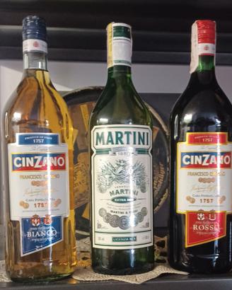 3 BOTTIGLIE VERMOUTH MARTINI E CINZANO ANNI 90