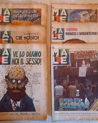 6 Riviste IL MALE Anno 1978-1979 Satira Politica
