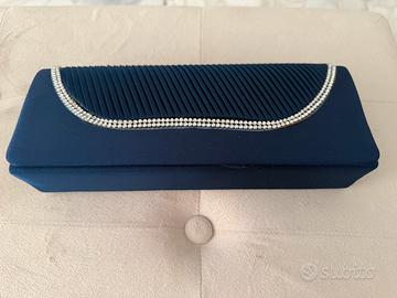 Pochette elegante blu e argento