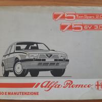 Manuale originale Alfa 75 ts 2.0 - Alfa75 v6 3.0