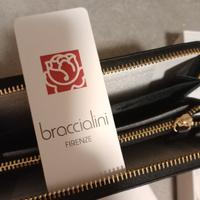 portafoglio braccialini donna nero con etichette