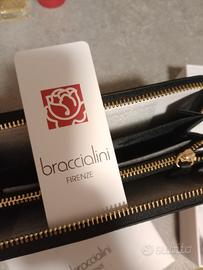 portafoglio braccialini donna nero con etichette