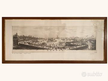 Grande Acquaforte Originale di Genova nel XIX sec.