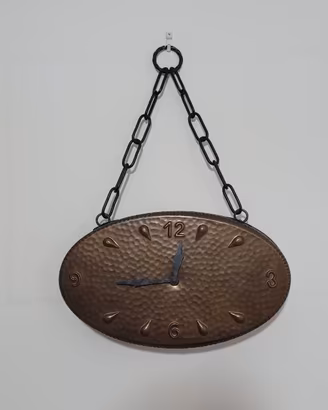 Orologio da parete vintage in rame martellato