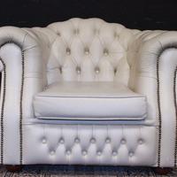 Poltrona Chesterfield club stondata in pelle