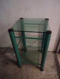 Carrello Vintage Verde  Metallo e Vetro con Ruote