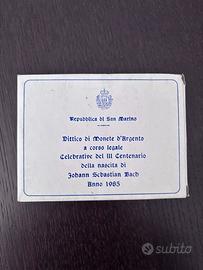 San Marino - Dittico Monete d'Argento 1985 "J.S. B
