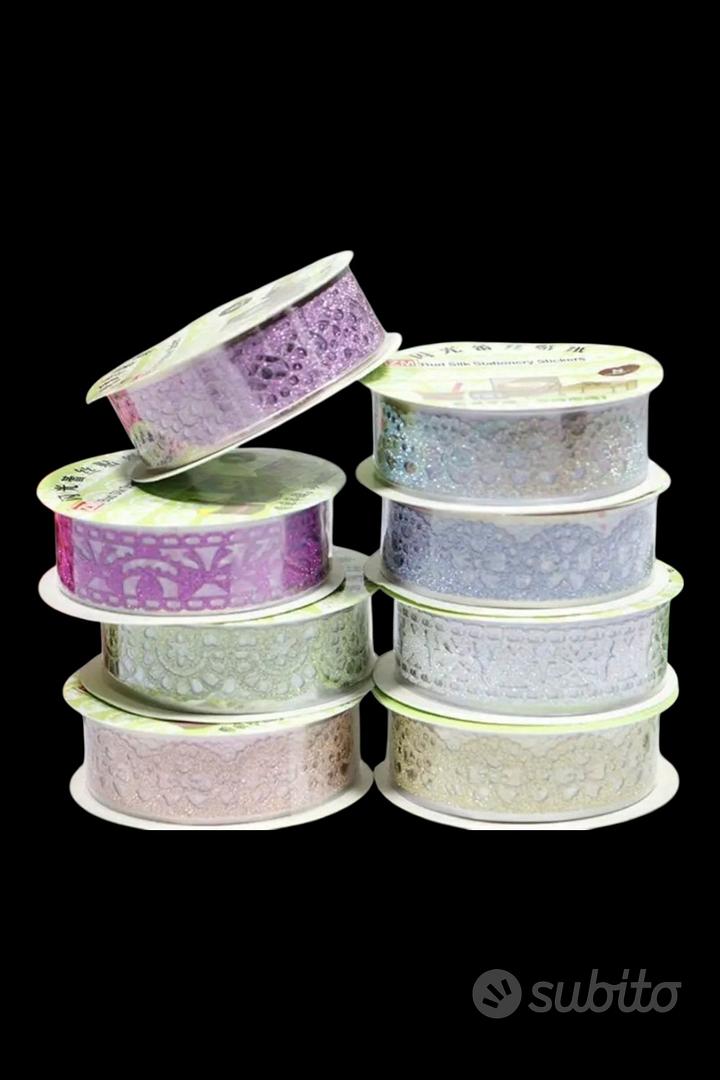 12 Rotoli Nastro Washi Con Motivo Pizzo - Nastri Autoadesivi Colorati Per Fai Da Te, Scrapbooking E Decorazioni - Foto 11