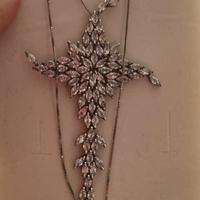 Collana croce zirconi, argento 