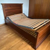 Giro letto noce + rete a doghe Dorsal..+cassettone